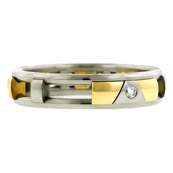 Moving Diamond Wedding Band