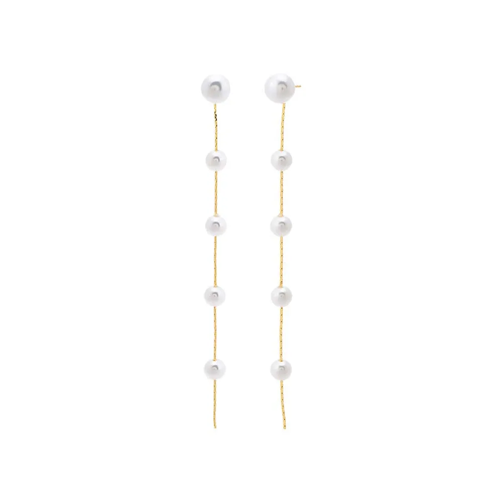 Multi Pearl Drop Stud Earring