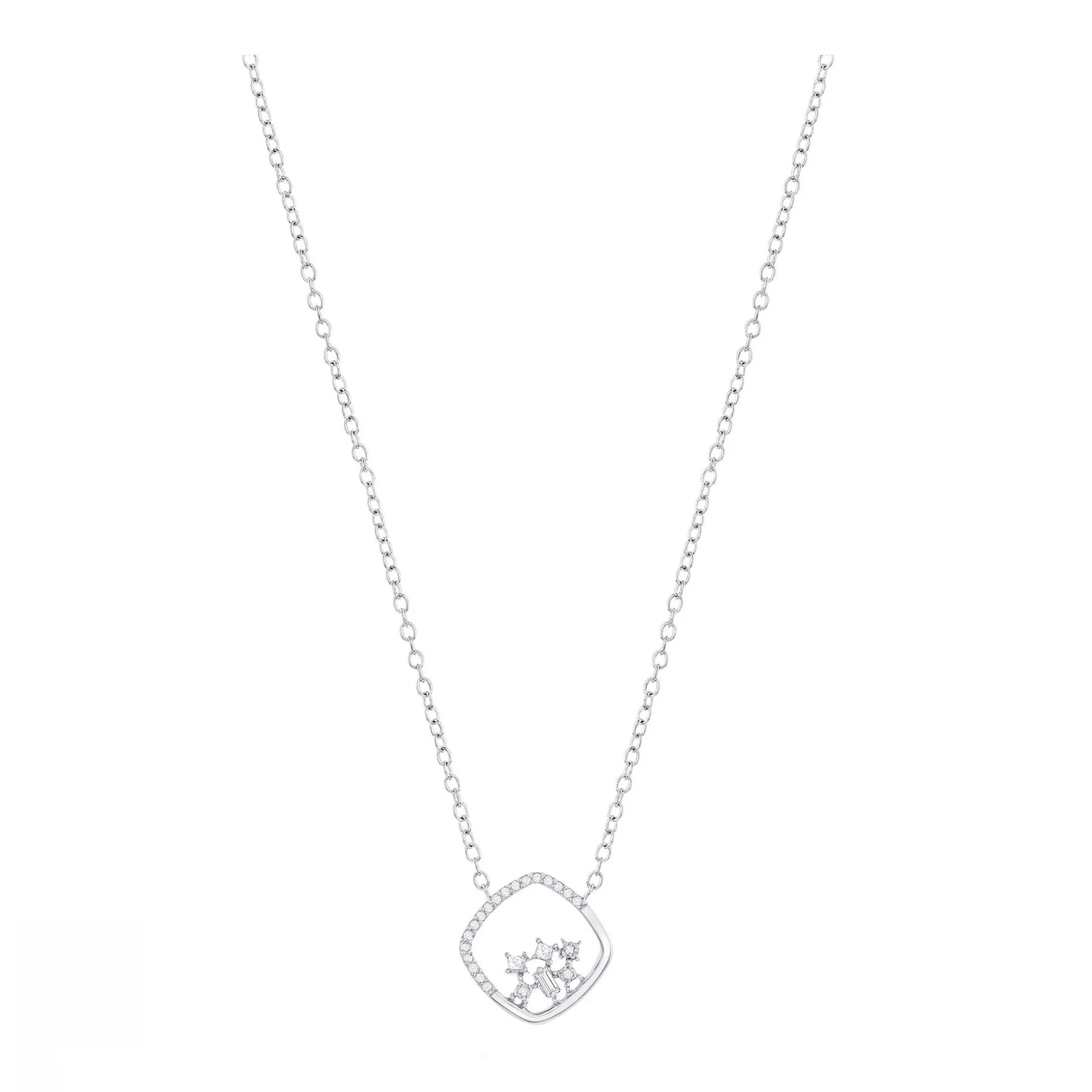 Multi-Shaped Diamond Square Necklace