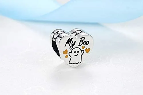 My Boo Cute Ghost Heart Bead Charm