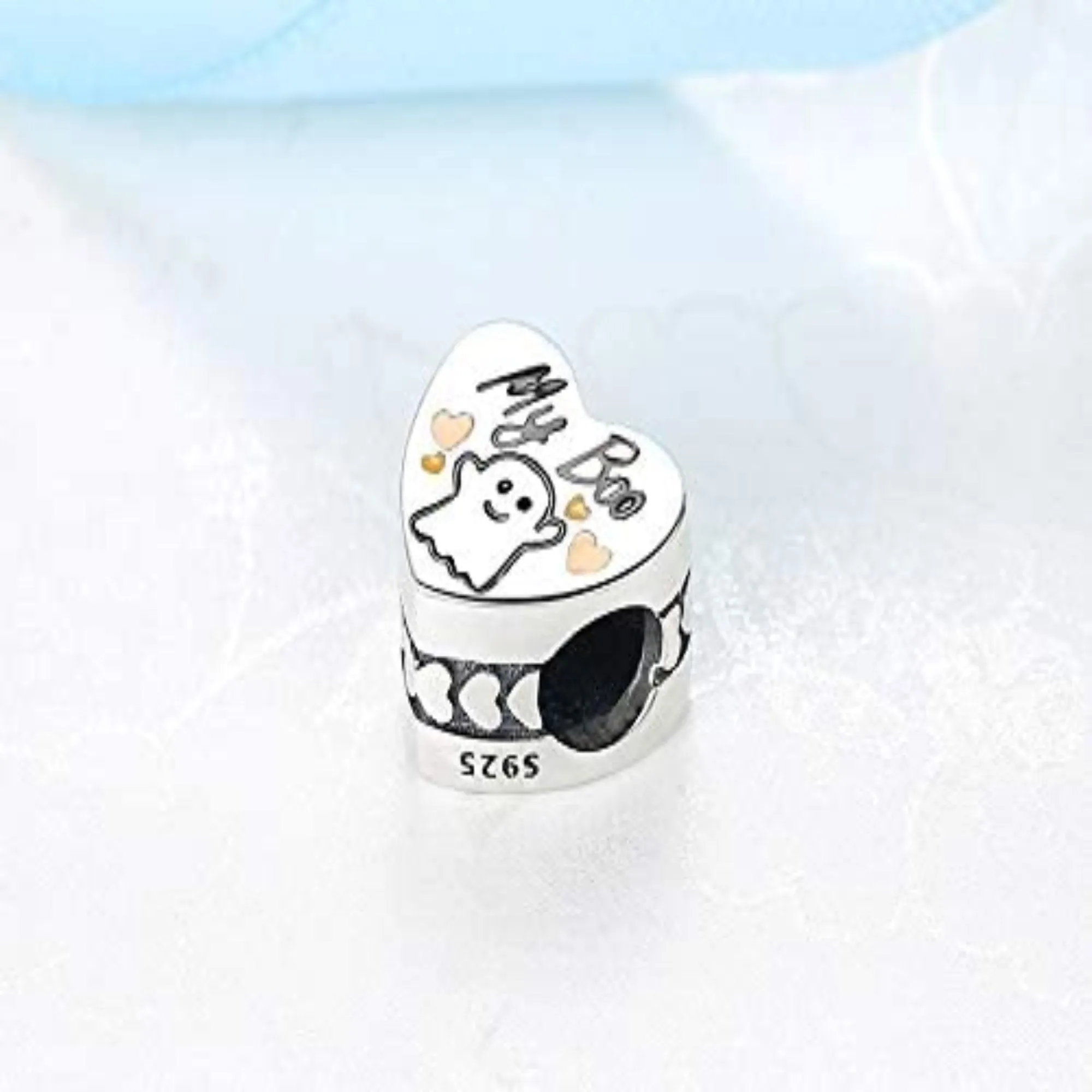 My Boo Cute Ghost Heart Bead Charm