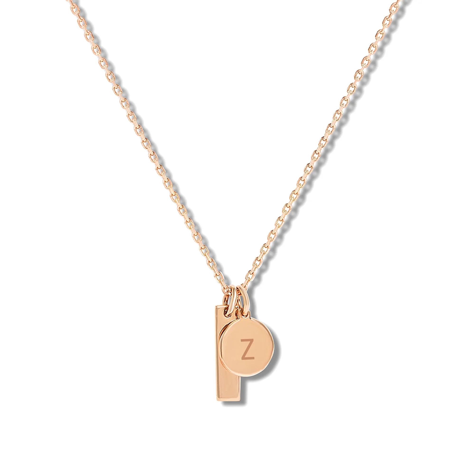 Mysha Personalized Disc and Bar Pendant