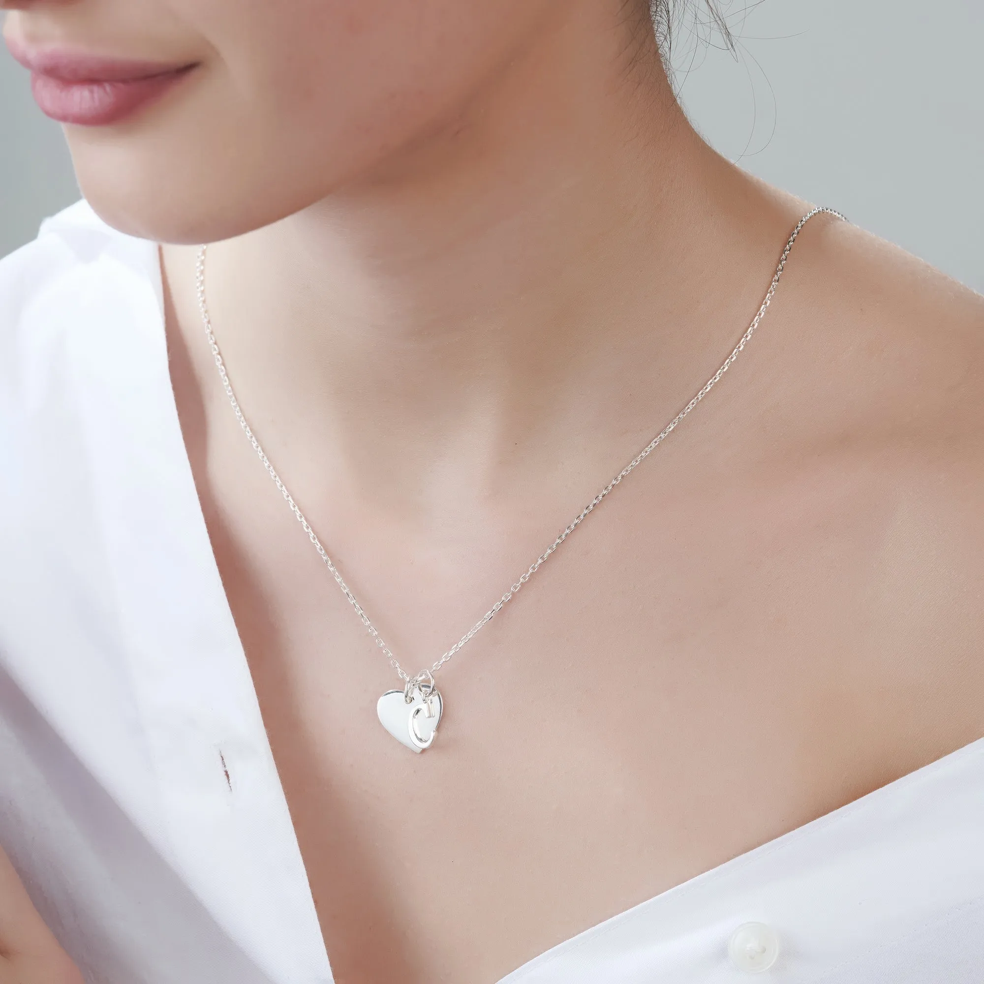 Mysha Personalized Eternal Heart Name and Initial Pendant