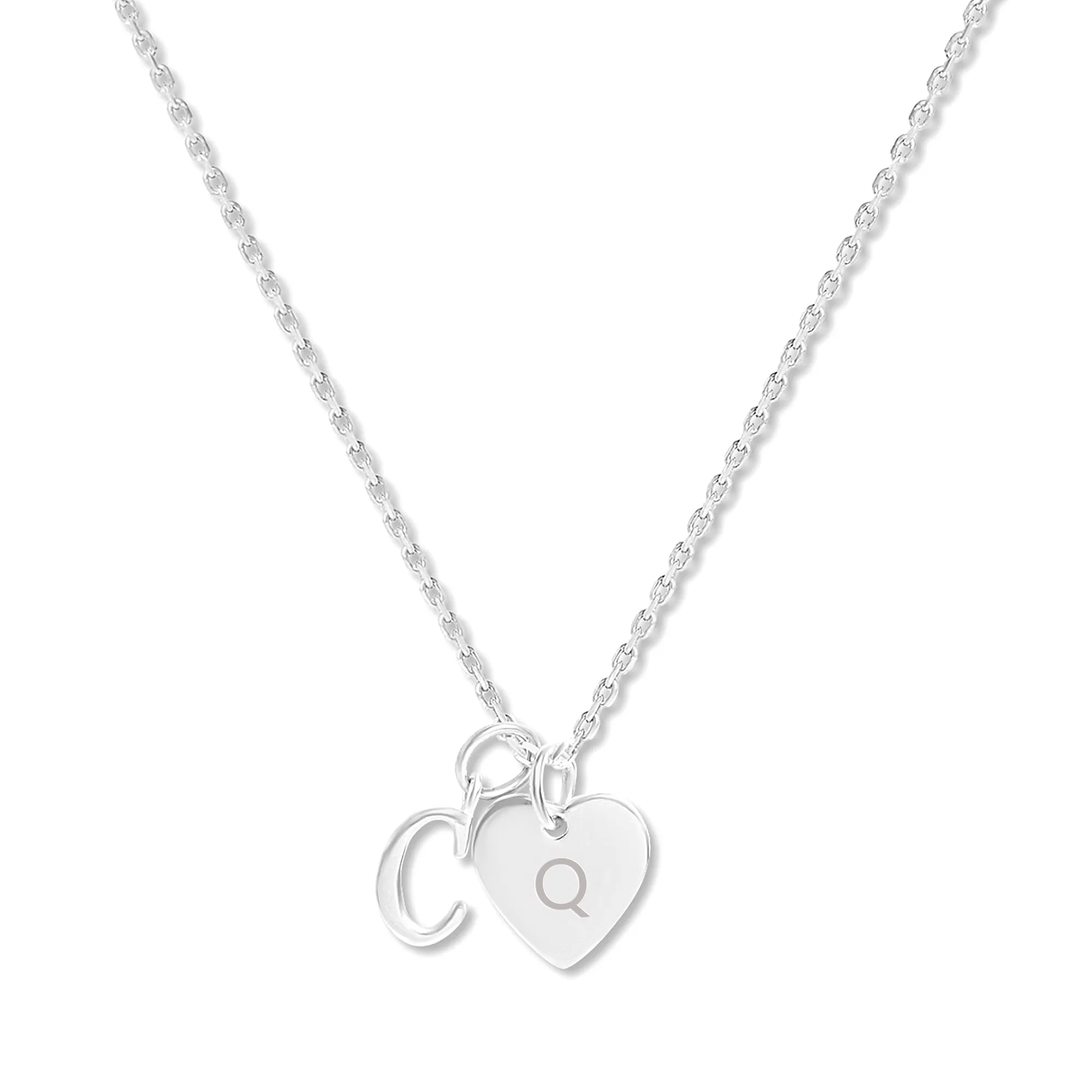 Mysha Personalized Eternal Heart Name and Initial Pendant