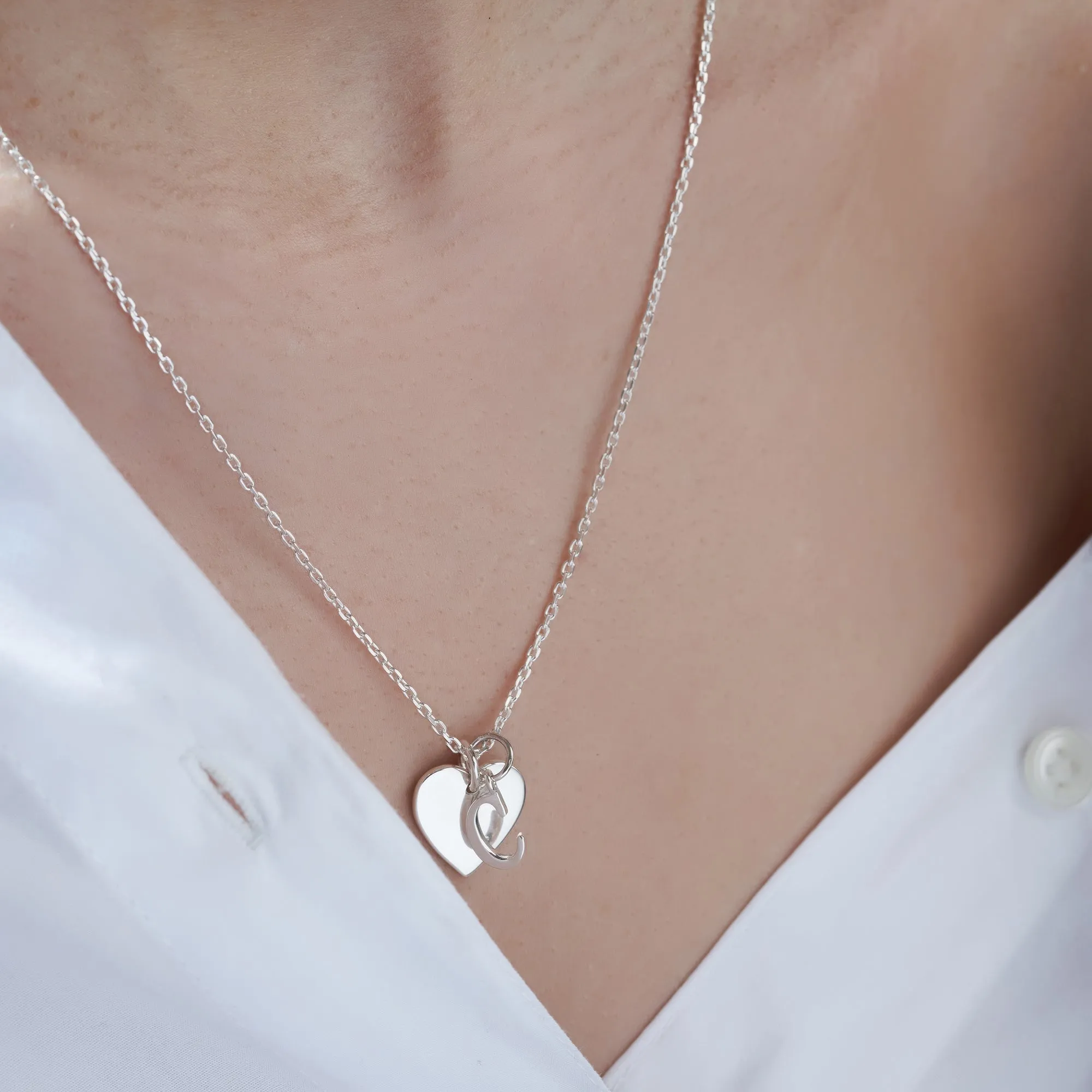 Mysha Personalized Eternal Heart Name and Initial Pendant