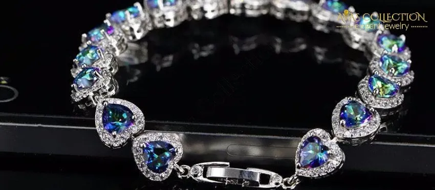 Mystic Light Blue Crystal Love / Avas Collection Bracelet