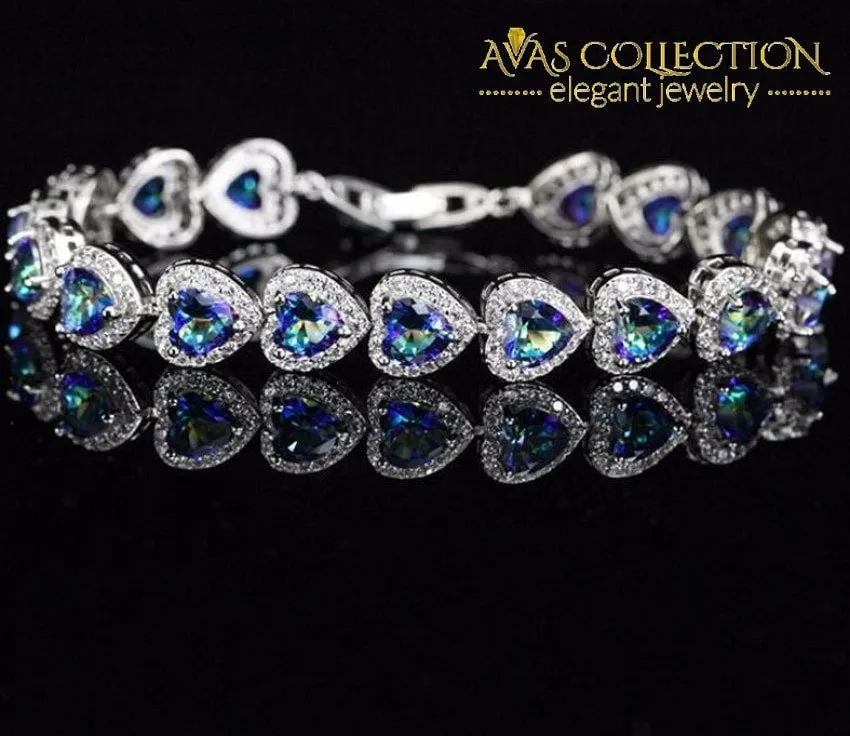 Mystic Light Blue Crystal Love / Avas Collection Bracelet