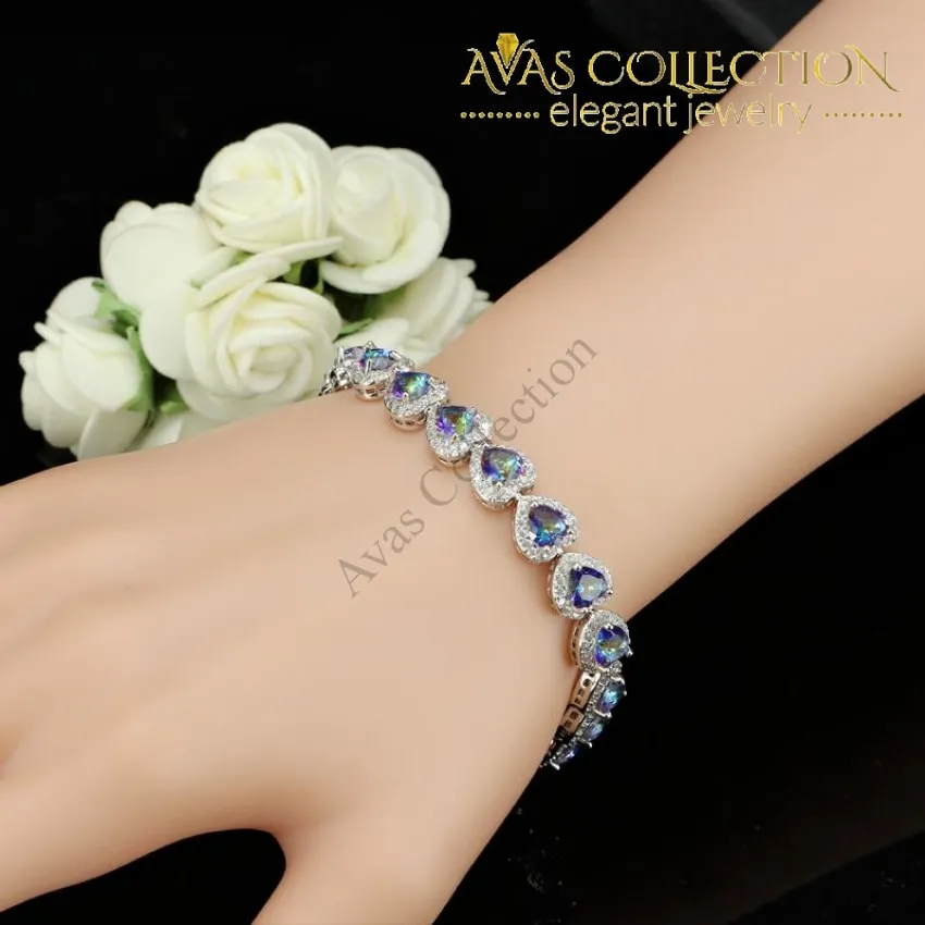 Mystic Light Blue Crystal Love / Avas Collection Bracelet