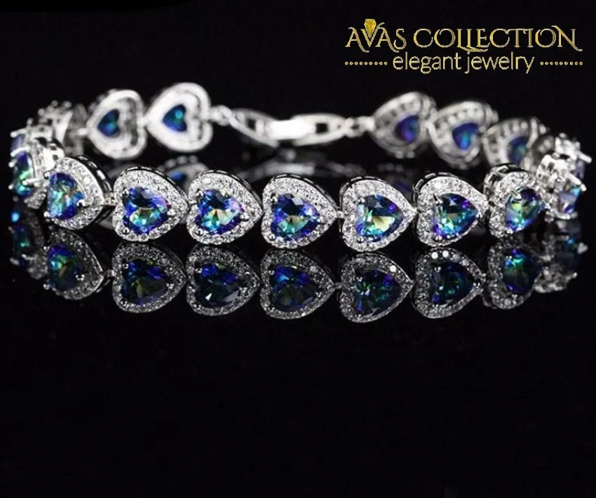 Mystic Light Blue Crystal Love / Avas Collection Bracelet