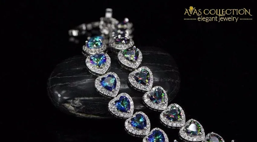Mystic Light Blue Crystal Love / Avas Collection Bracelet