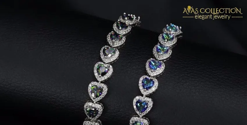 Mystic Light Blue Crystal Love / Avas Collection Bracelet