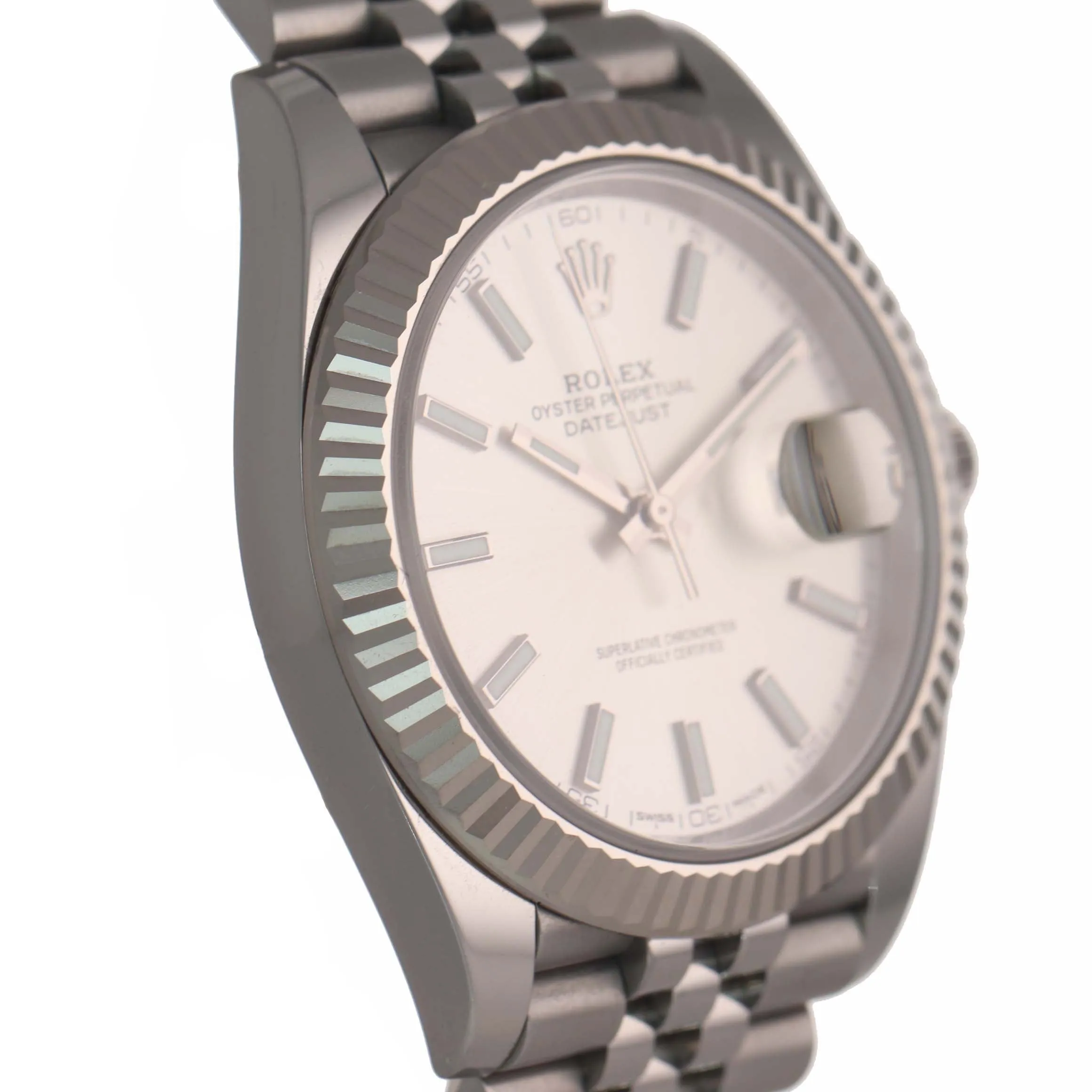NEW 2019 Rolex DateJust 41 Silver 126334 Steel 18K White Gold Jubilee Watch Box