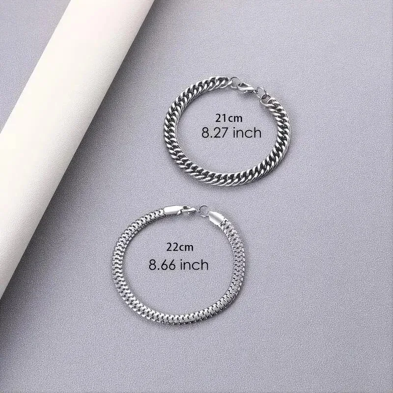 New 2023 stainless steel Hand rope bracelet set men weave bracelet Korean version Student bracelet Couple gift Boys accessories