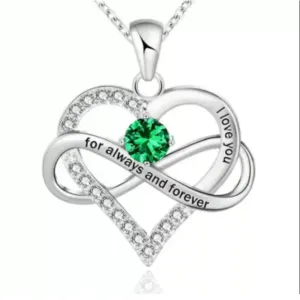 New Cubic Zirconia Infinity & Heart Pendant Necklace Fast Free Shipping