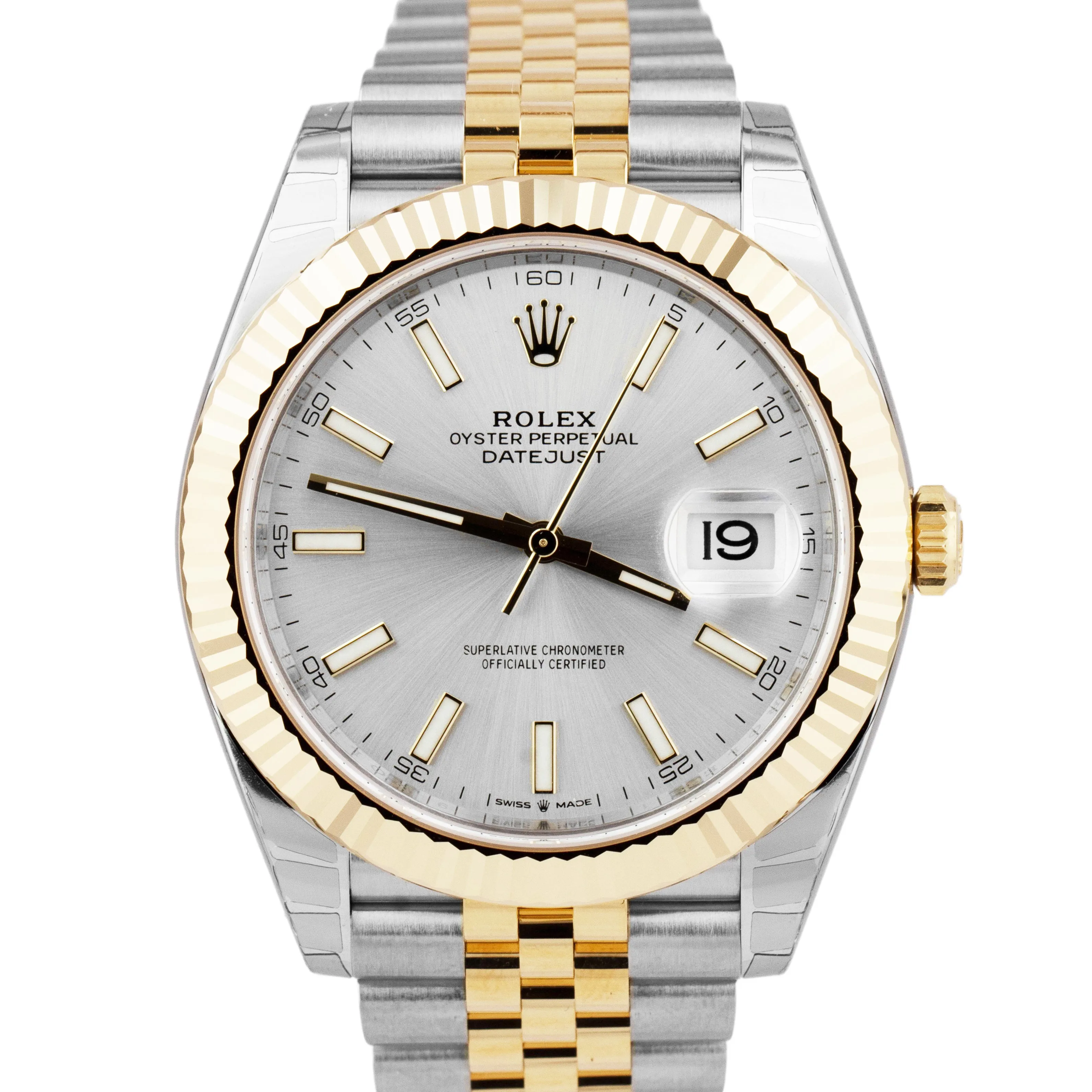 NEW STICKERED 2022 Rolex Datejust 41mm Silver Two-Tone Gold Jubilee Watch 126333