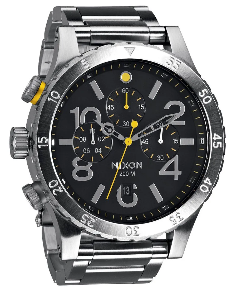 Nixon 48-20 Chrono Stainless Steel Black Dial Men's Watch Men's Watch A486-000