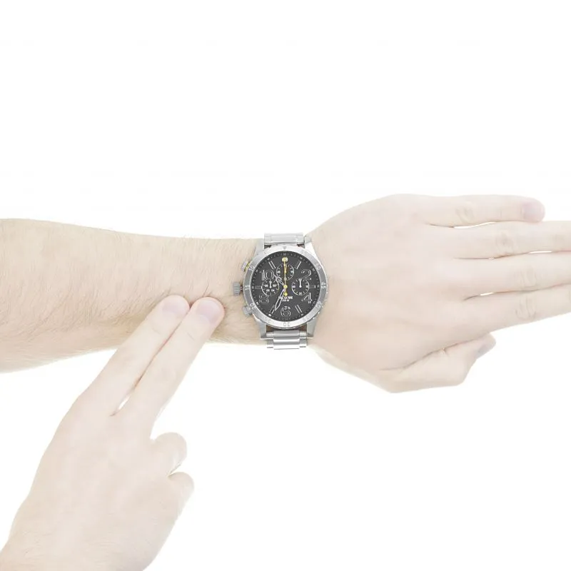 Nixon 48-20 Chrono Stainless Steel Black Dial Men's Watch Men's Watch A486-000