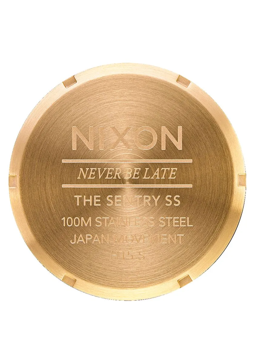 Nixon Sentry Stainless Steel Gold & Green Sunray Men's Watch A356-1919