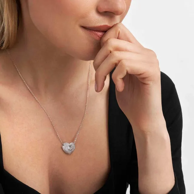 Nomination Domina Necklace, Heart Pendant, Cubic Zirconia, Silver