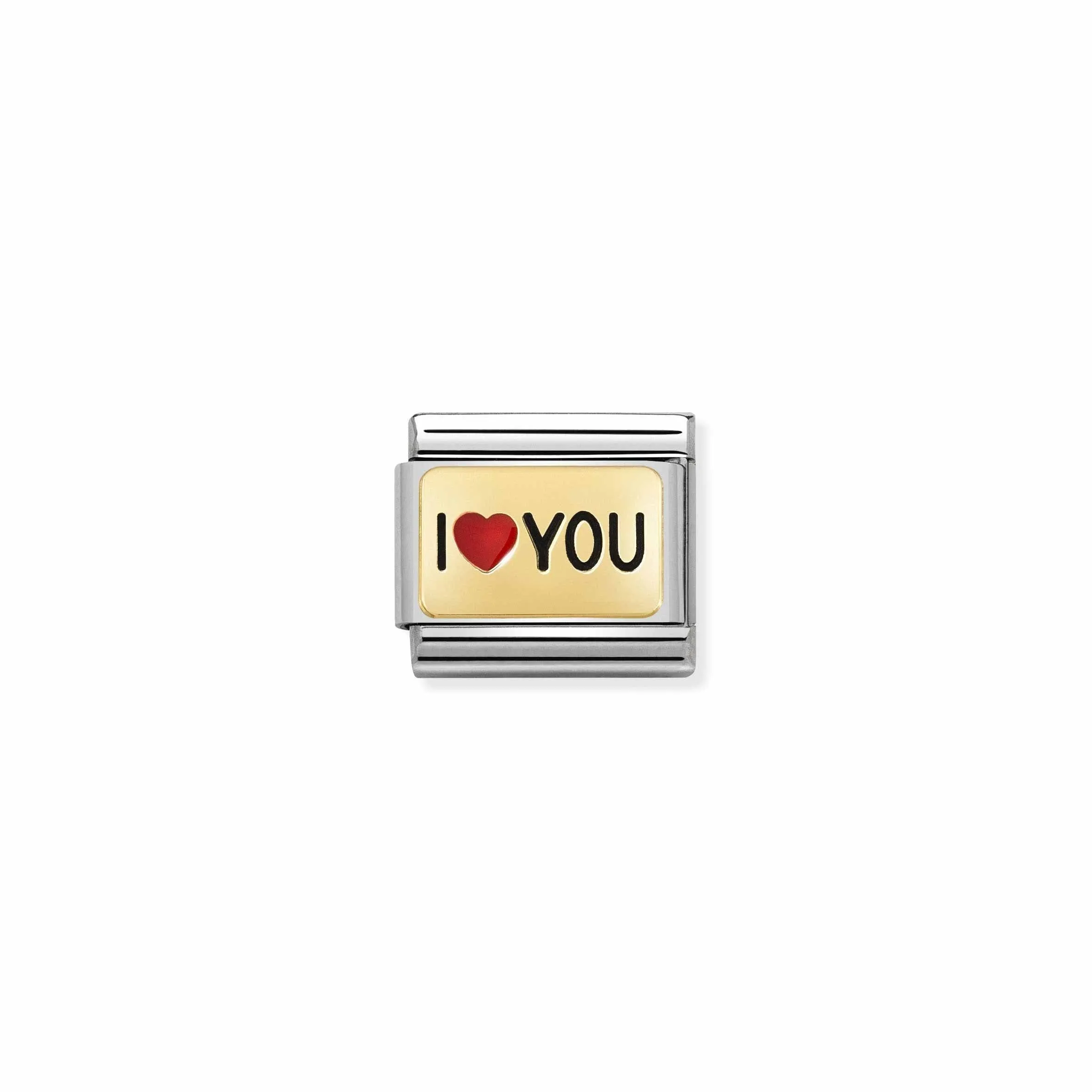 Nomination Yellow Gold I Love You With Red Heart Charm