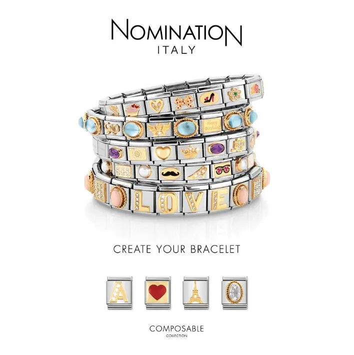 Nomination Yellow Gold I Love You With Red Heart Charm