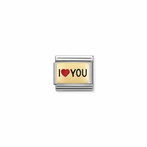 Nomination Yellow Gold I Love You With Red Heart Charm
