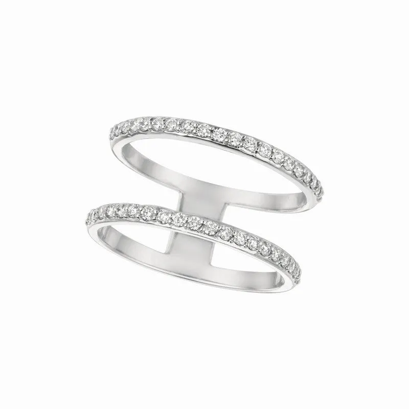 NOT-CONNECTED DOUBLE BAR DIAMOND RING 14K GOLD (0.4 CTW)