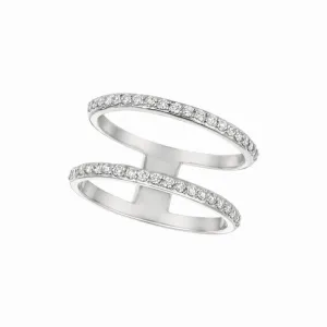 NOT-CONNECTED DOUBLE BAR DIAMOND RING 14K GOLD (0.4 CTW)