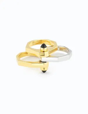 One Finger Two Finger Block Ring
