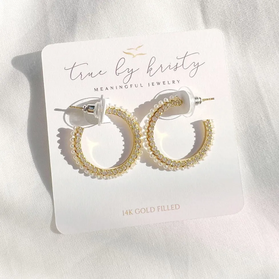 Only You Pave Pearl Hoops