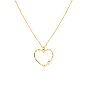 Open Heart Diamond Bezel Necklace