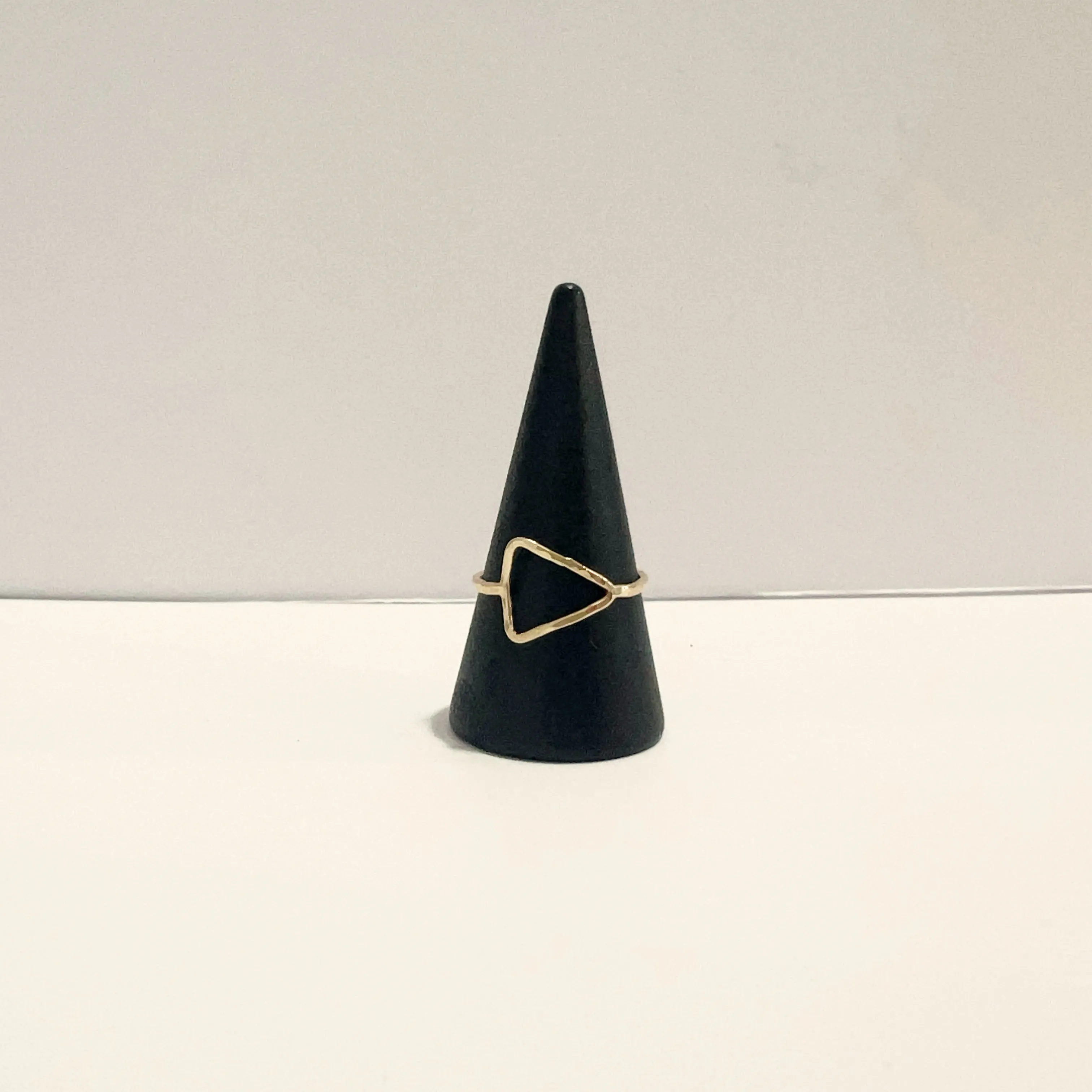 Open Triangle Geometric Ring in 14 Karat Yellow Gold / Sz 8