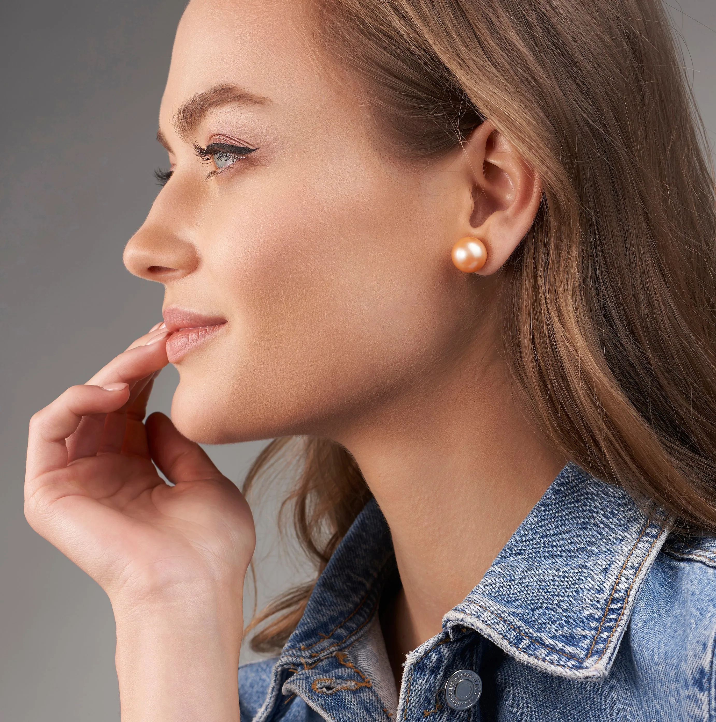 Orange Freshwater Pearl Earrings
