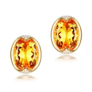 Oval-Cut Royal Yellow Diamond Stud Earring