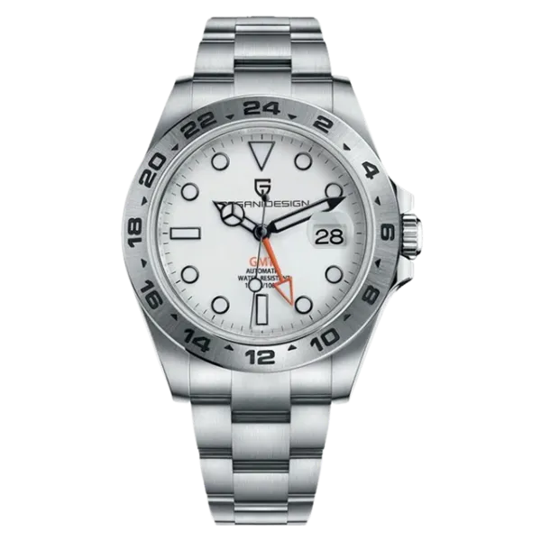 Pagani Design Silver Stainless Steel White Dial Automatic Watch for Gents - PD-1682
