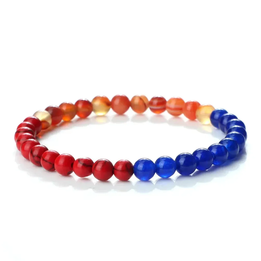 Palestine National Flag Colorful Braided Bracelet Natural Stone Beads Asian Country Kuwait Bracelets Women Men Jewelry Patriotic