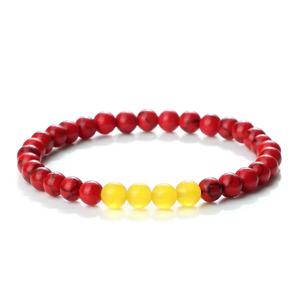 Palestine National Flag Colorful Braided Bracelet Natural Stone Beads Asian Country Kuwait Bracelets Women Men Jewelry Patriotic