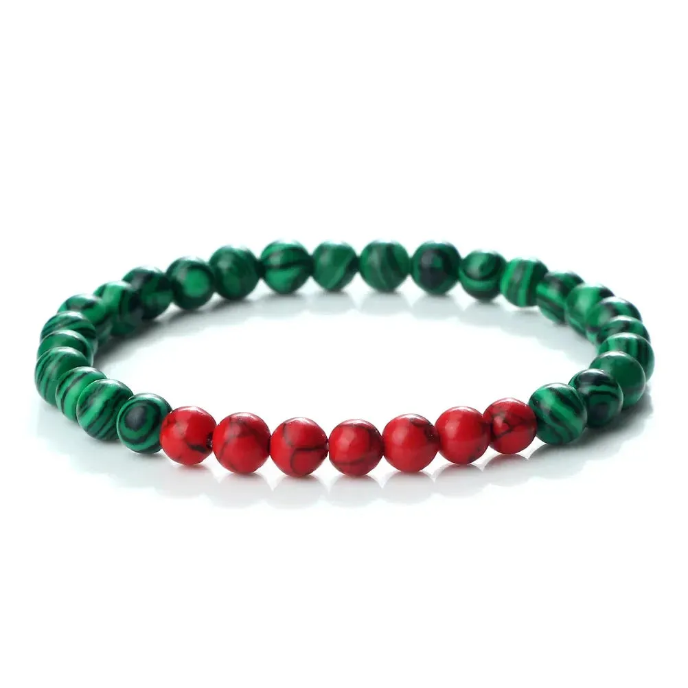 Palestine National Flag Colorful Braided Bracelet Natural Stone Beads Asian Country Kuwait Bracelets Women Men Jewelry Patriotic