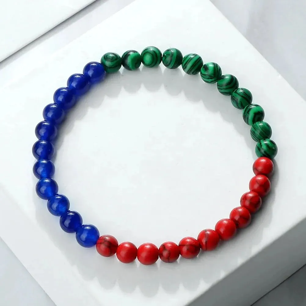 Palestine National Flag Colorful Braided Bracelet Natural Stone Beads Asian Country Kuwait Bracelets Women Men Jewelry Patriotic