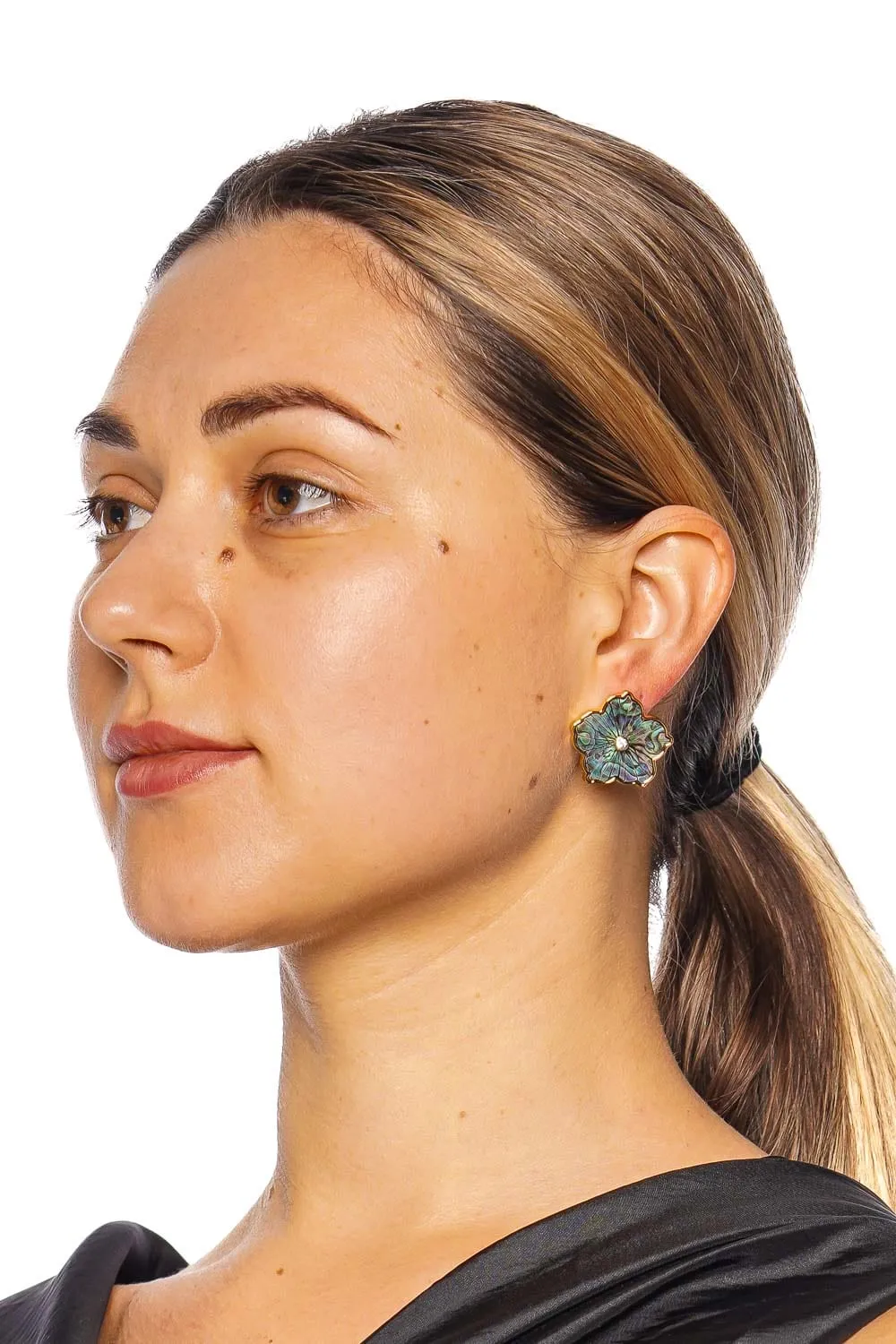 Paloma Mother of Pearl Floral Stud Earrings