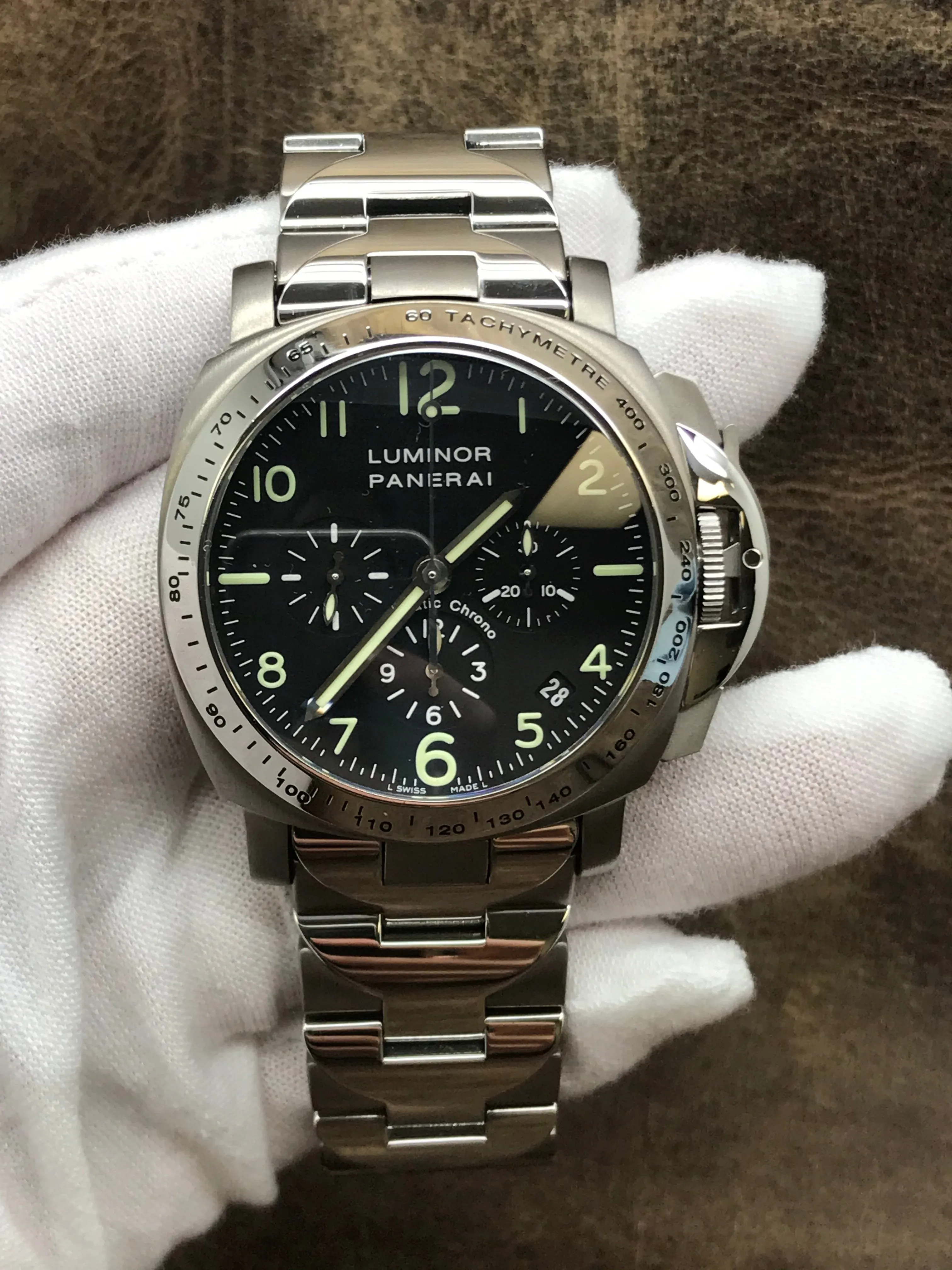 Panerai Luminor Chronograph PAM00072 Black Dial Automatic Men's Watch