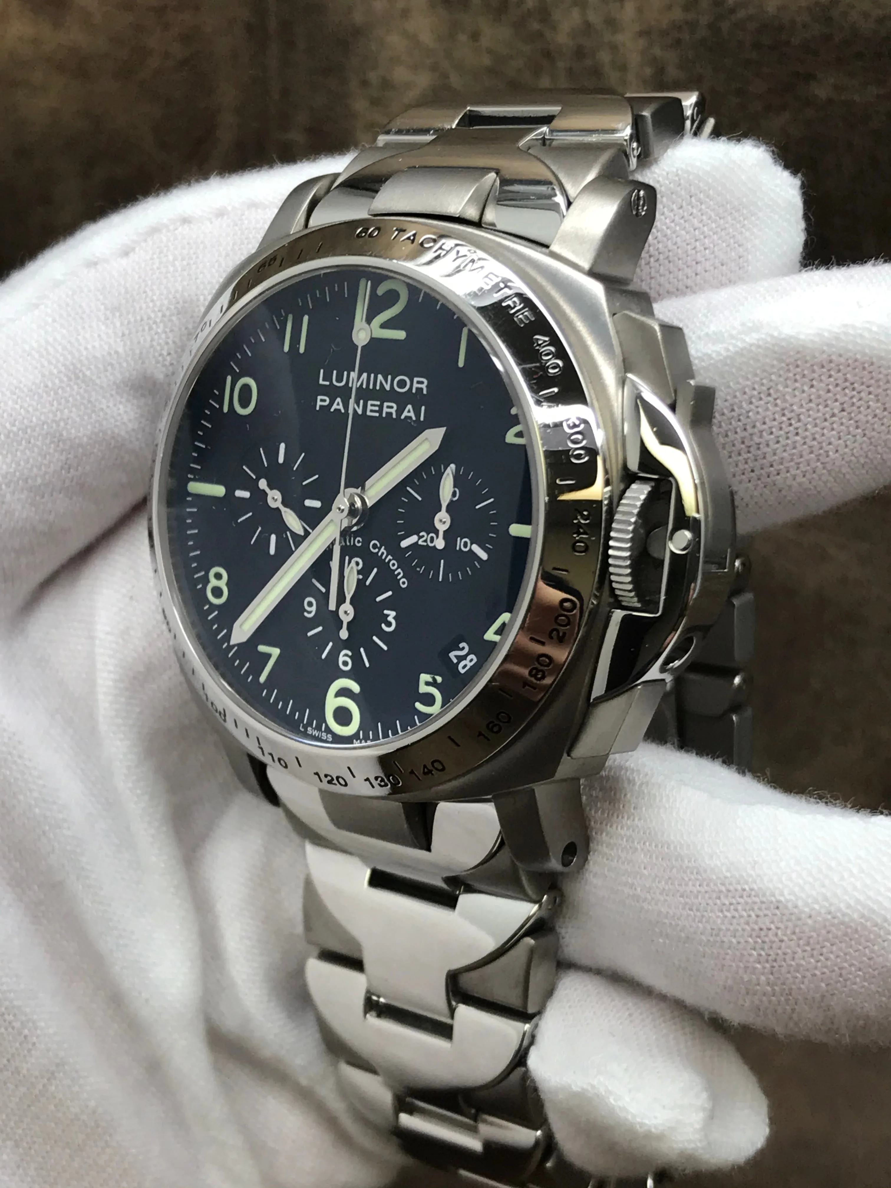 Panerai Luminor Chronograph PAM00072 Black Dial Automatic Men's Watch