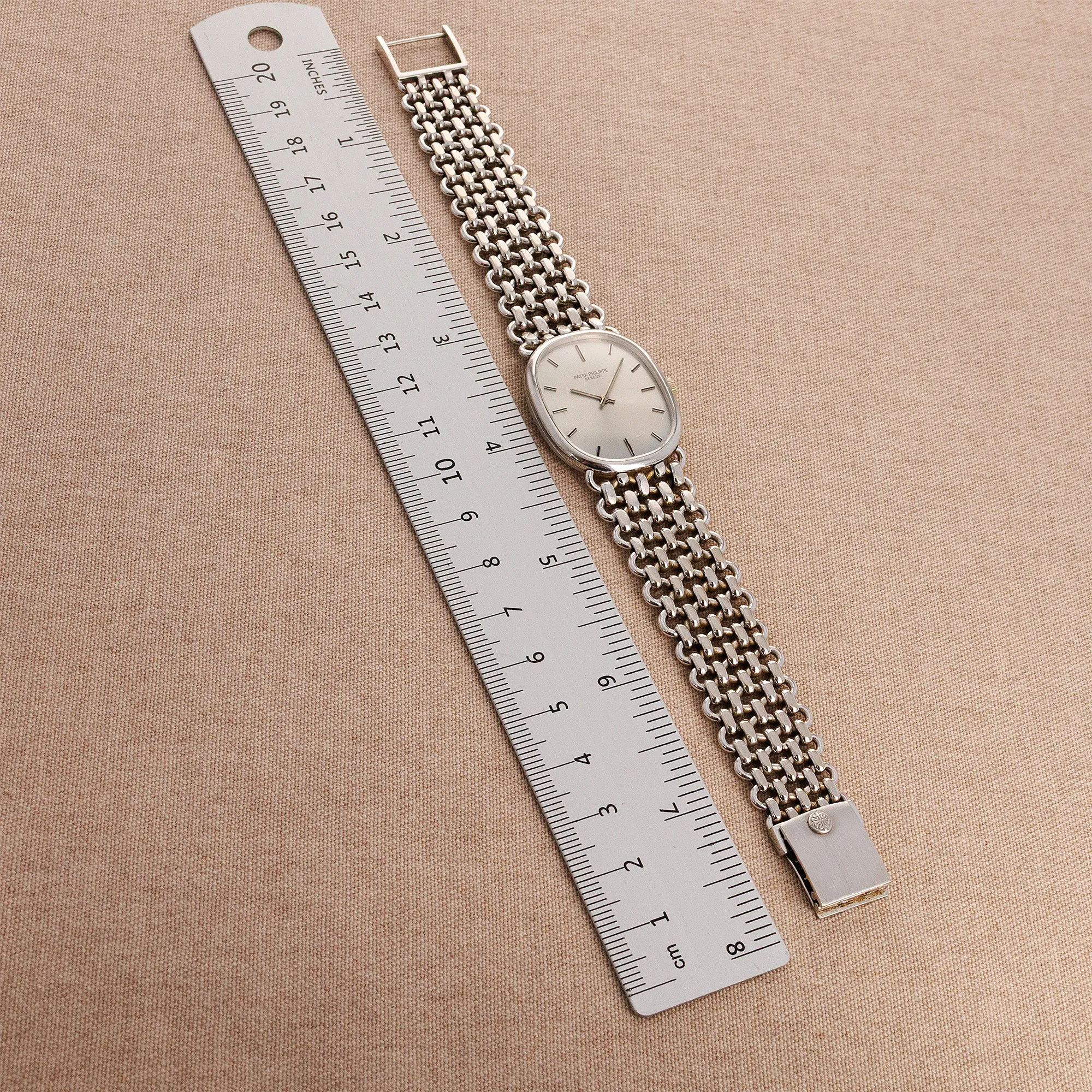 Patek Philippe White Gold Ellipse Ref. 3648 with JPE Chain Bracelet