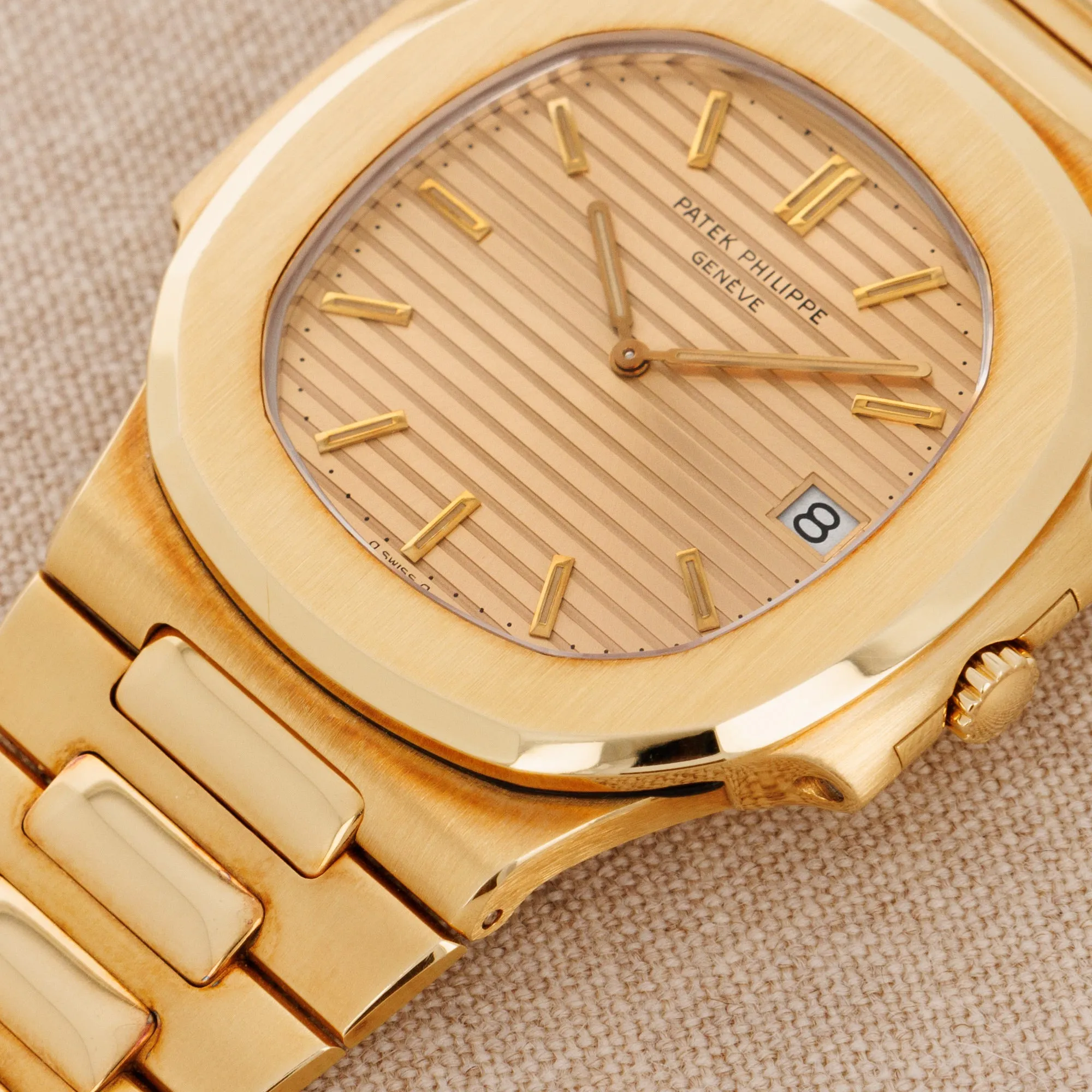 Patek Philippe Yellow Gold Nautilus Jumbo Watch Ref. 3700 in New Old Stock Condition