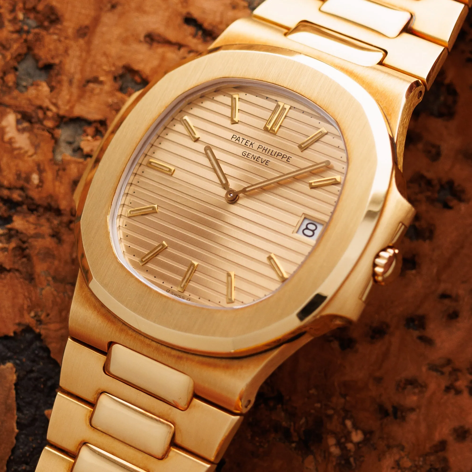 Patek Philippe Yellow Gold Nautilus Jumbo Watch Ref. 3700 in New Old Stock Condition