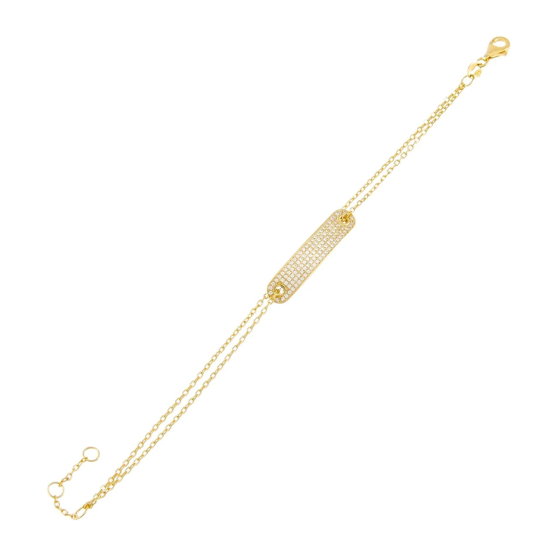 Pavé Bar Chain Bracelet
