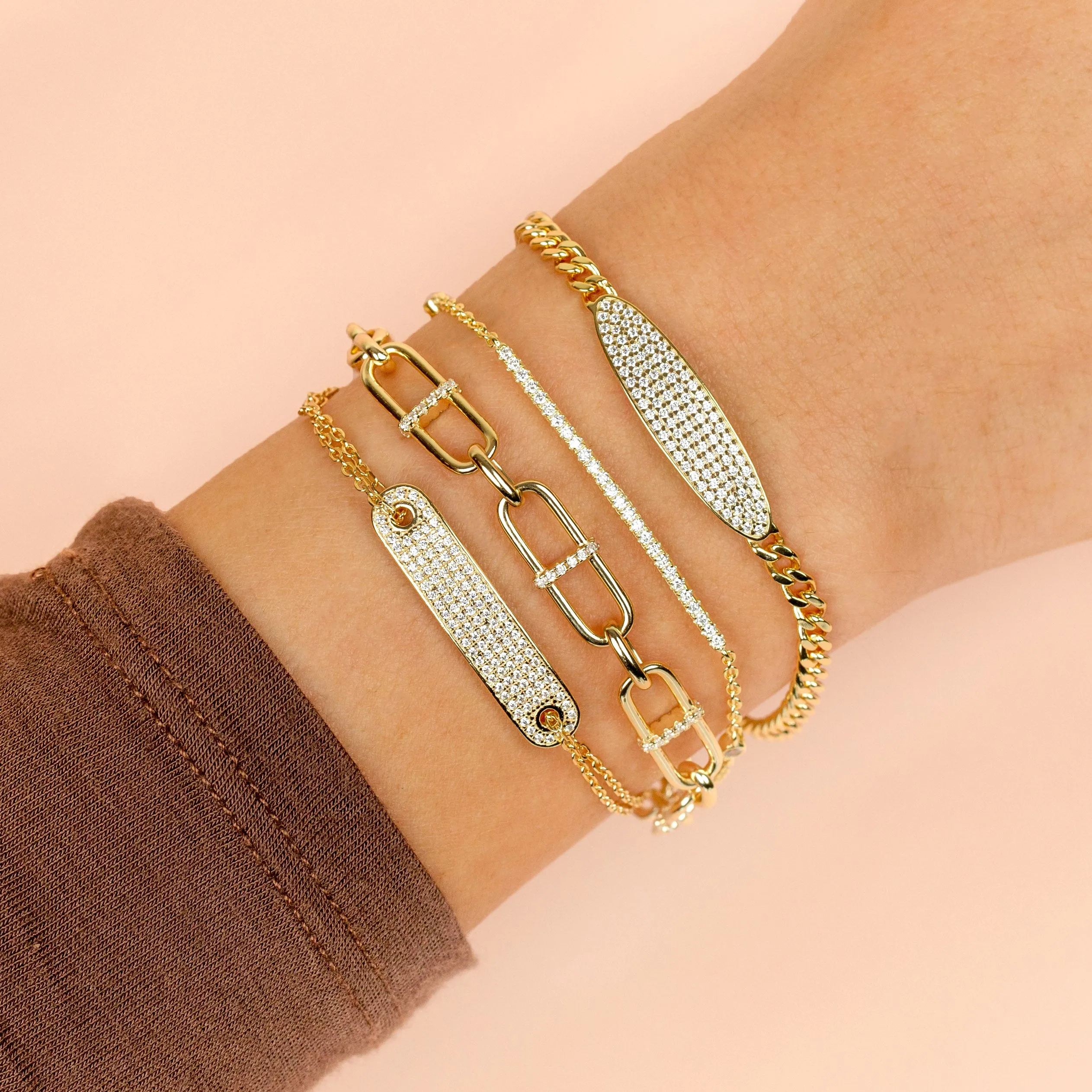 Pavé Bar Chain Bracelet