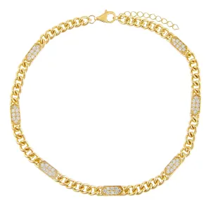 Pavé Bars Chain Anklet