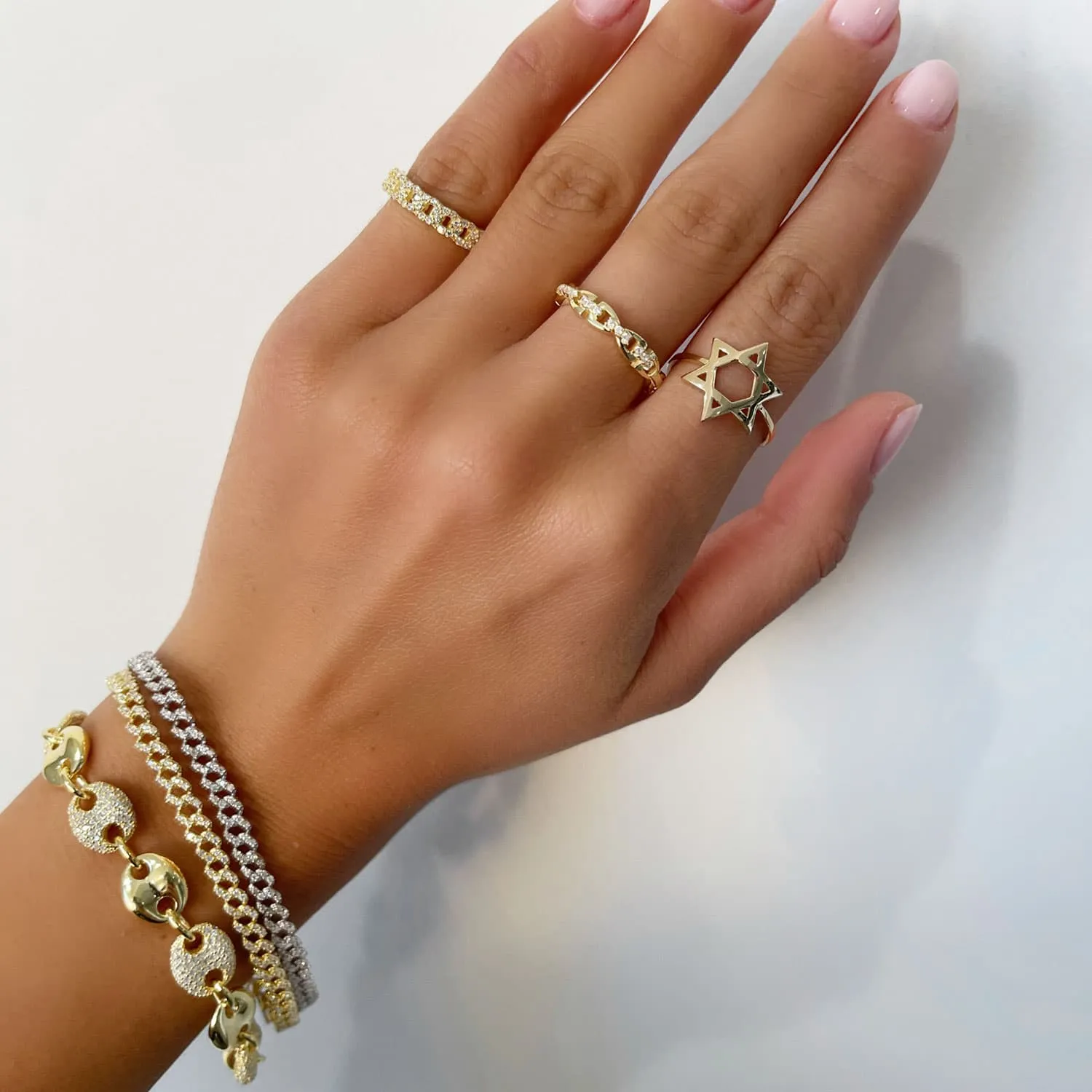 Pavé Cuban Chain Clasp Bracelet