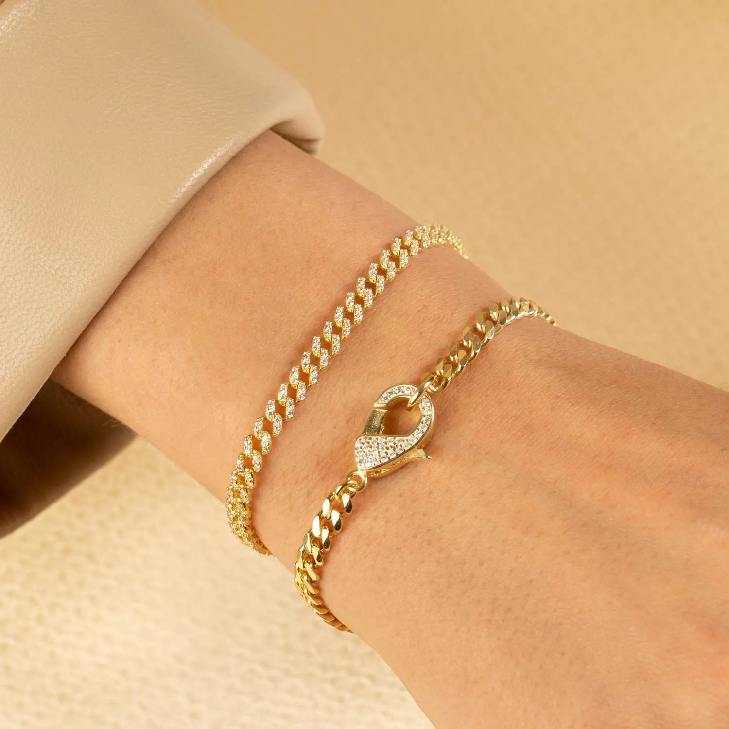 Pavé Cuban Chain Clasp Bracelet